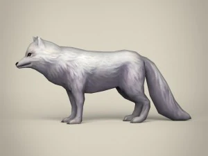 game ready white fox 3D Model