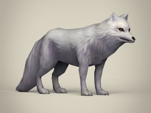 game ready white fox 3D Модель