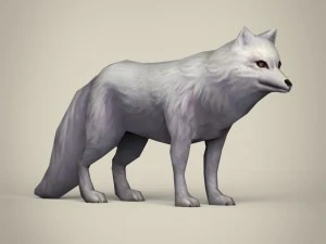 game ready white fox 3D Model