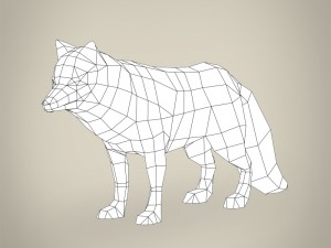 game ready white fox 3D Модель