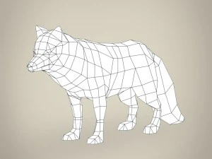 game ready white fox 3D Model