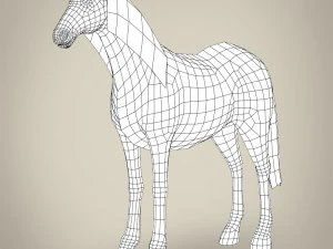 game ready white horse 3D Model