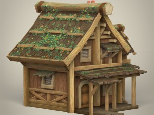 game ready wooden house 3D 模型