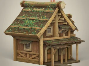 game ready wooden house 3D Model