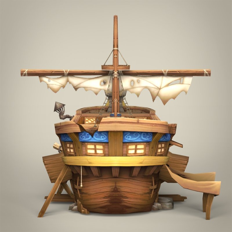 3ds max ready fantasy pirate ship