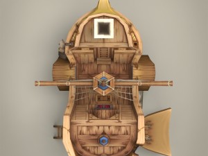 game ready fantasy ship 3Dモデル