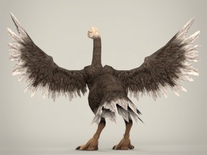 game ready fantasy vulture Modèle 3D