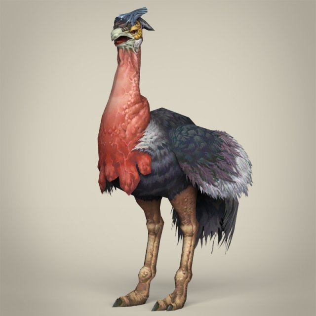 game ready fantasy ostrich Modelo 3D .c4d .max .obj .3ds .fbx .stl .blend 
