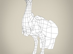 game ready fantasy ostrich Modelo 3D