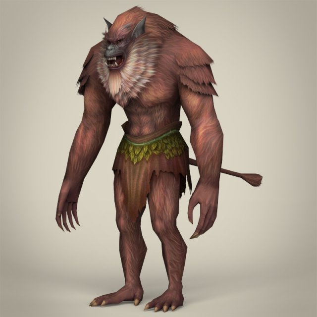 fantasy warrior ape 3D Model .c4d .max .obj .3ds .fbx .stl .blend 