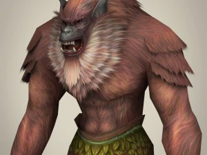 scimmia guerriera fantasy Modello 3D