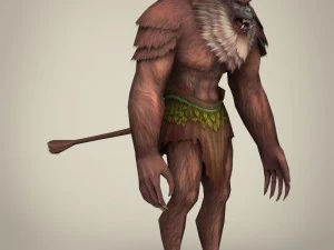 scimmia guerriera fantasy Modello 3D