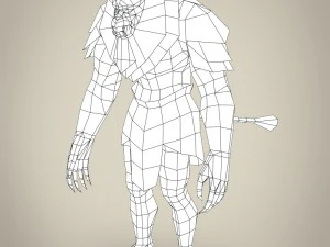 scimmia guerriera fantasy Modello 3D