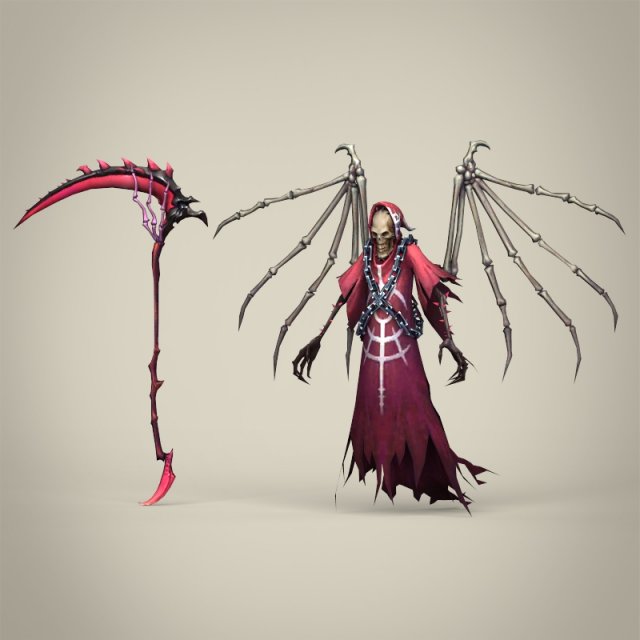game ready fantasy death skeleton Modelo 3D .c4d .max .obj .3ds .fbx .stl .blend 