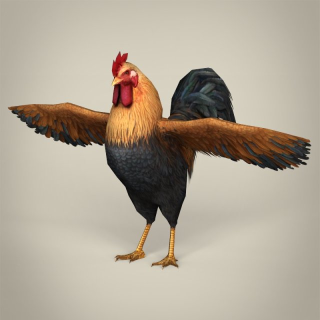 game ready realistic cock Modelo 3D .c4d .max .obj .3ds .fbx .stl .blend 