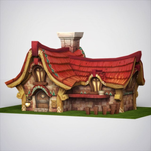 fantasy sweet house 3D Model .c4d .max .obj .3ds .fbx .stl .blend 