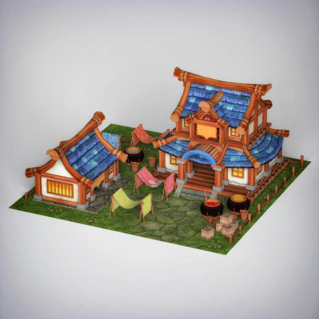 fantasy house 3D Model .c4d .max .obj .3ds .fbx .stl .blend 