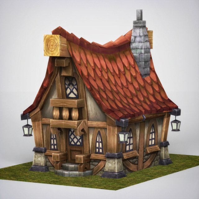 fantasy wooden home Modelo 3D .c4d .max .obj .3ds .fbx .stl .blend 