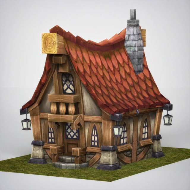fantasy wooden home 3D Model .c4d .max .obj .3ds .fbx .stl .blend 