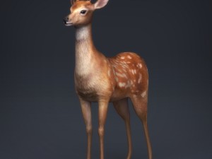 low poly realistic deer 3D Model