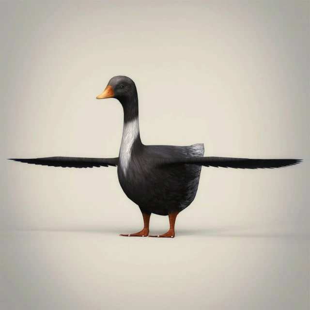 low poly realistic duck 3D Model .c4d .max .obj .3ds .fbx .stl .blend 