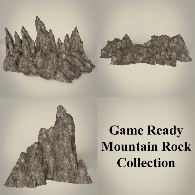 game ready mountain rocks collection 3D Model .c4d .max .obj .3ds .fbx .stl .blend