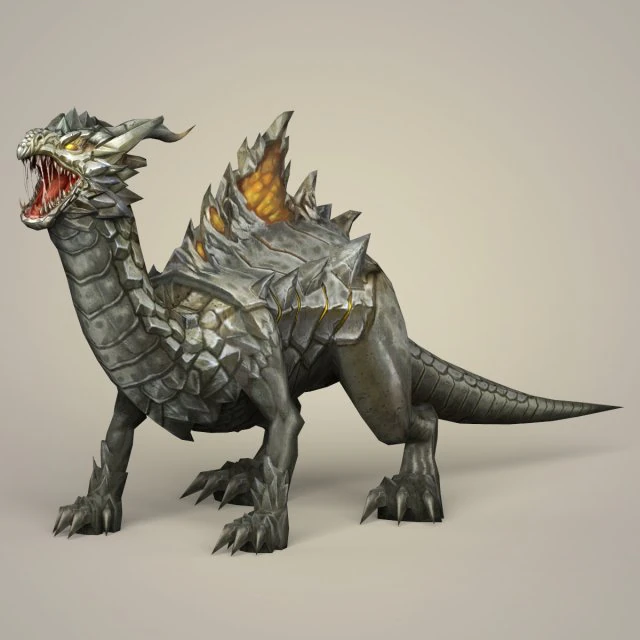 游戏准备好幻想怪物龙 3D 模型 .c4d .max .obj .3ds .fbx .stl .blend 