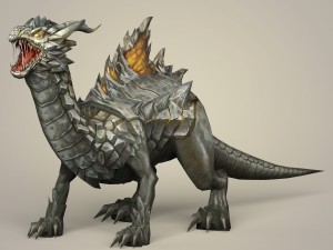 game ready fantasy monster dragon 3D Model