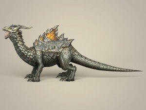 game ready fantasy monster dragon 3D Model
