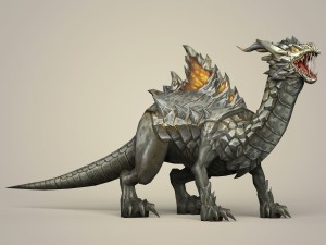 game ready fantasy monster dragon 3D Model