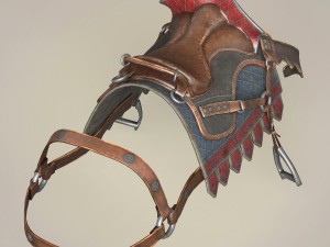 game ready realistic horse saddle collection 3D 模型