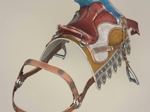 game ready realistic horse saddle collection 3D 模型