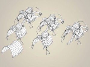 game ready realistic horse saddle collection 3D 模型
