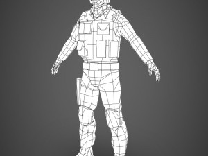 game ready military commando Modelo 3D