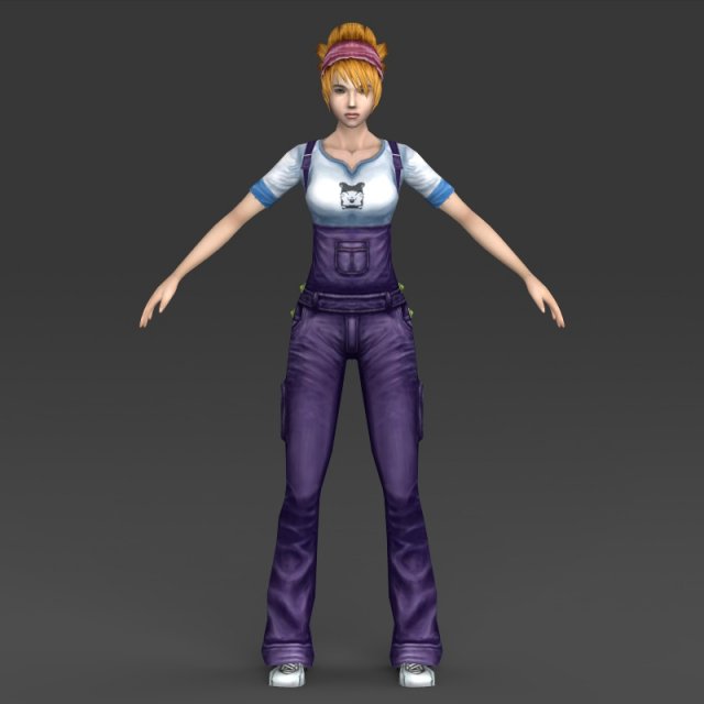 low poly girl julina 3D Модель .c4d .max .obj .3ds .fbx .stl .blend 