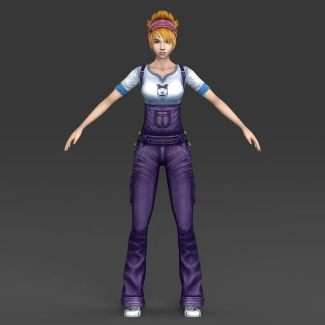 low poly girl julina 3D Model .c4d .max .obj .3ds .fbx .stl .blend 