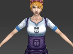 low poly girl julina 3D Model