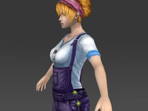 low poly girl julina 3D Model