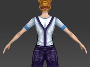 low poly girl julina 3D Model