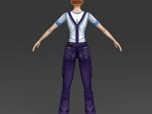 low poly girl julina 3D Model