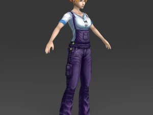 low poly girl julina 3D Model