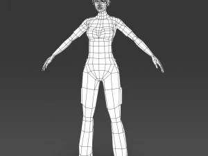 low poly girl julina 3D Model