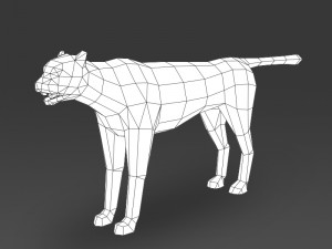 game ready low poly leopard 3D Model