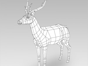 game ready low poly buck 3D Model