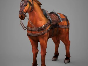 готовий до гри воїнський кінь 3D Модель
