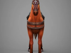 готовий до гри воїнський кінь 3D Модель