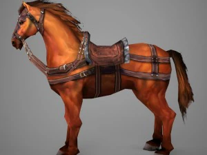 готовий до гри воїнський кінь 3D Модель