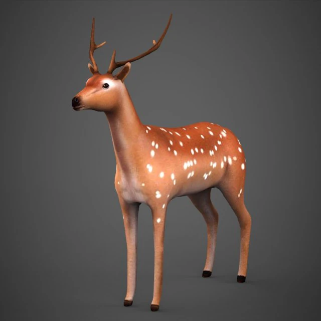 game ready low poly deer 3D Model .c4d .max .obj .3ds .fbx .stl .blend 