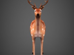 game ready low poly deer Modelo 3D