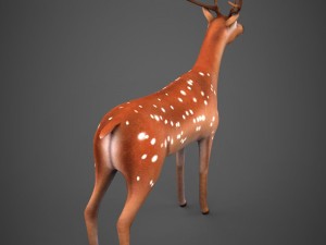 game ready low poly deer Modelo 3D